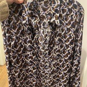 Theory Multicolor animal print/Camouflage Blouse